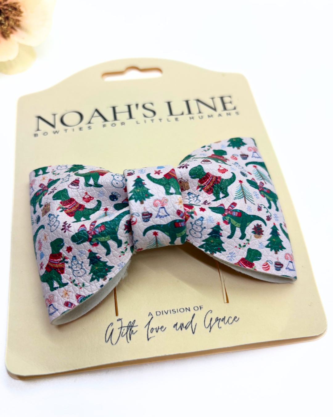 Dino Christmas Bow Tie