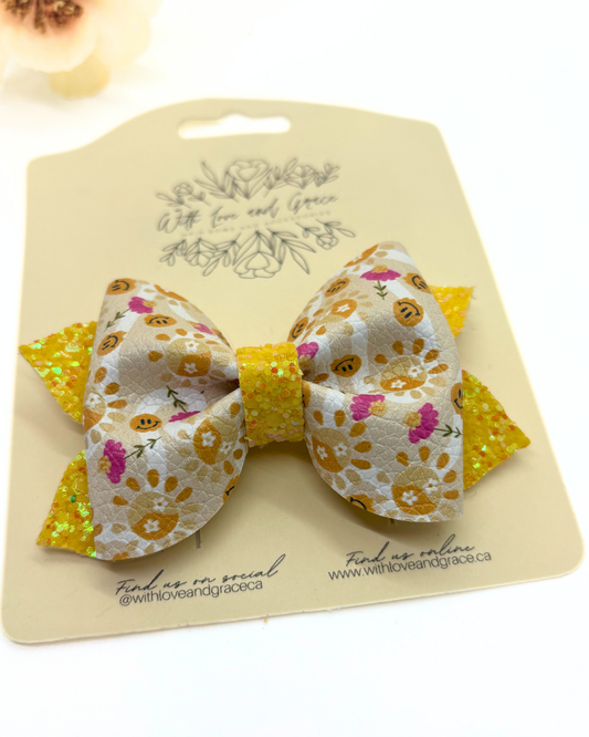 Floral Sun Pinch Bow