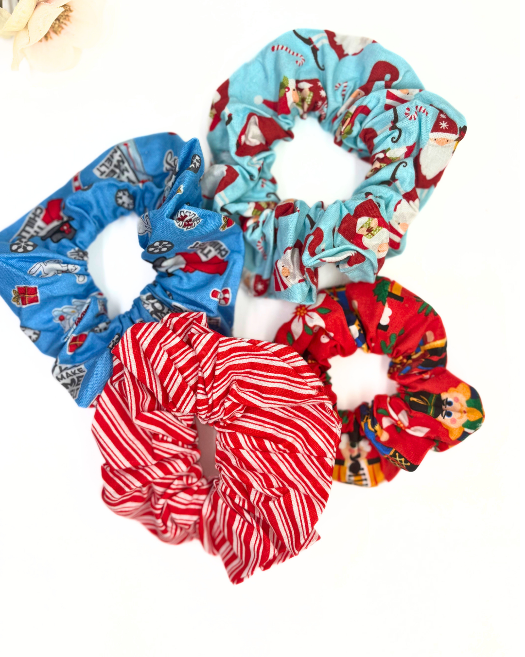 Cotton Christmas Scrunches - **On Sale**