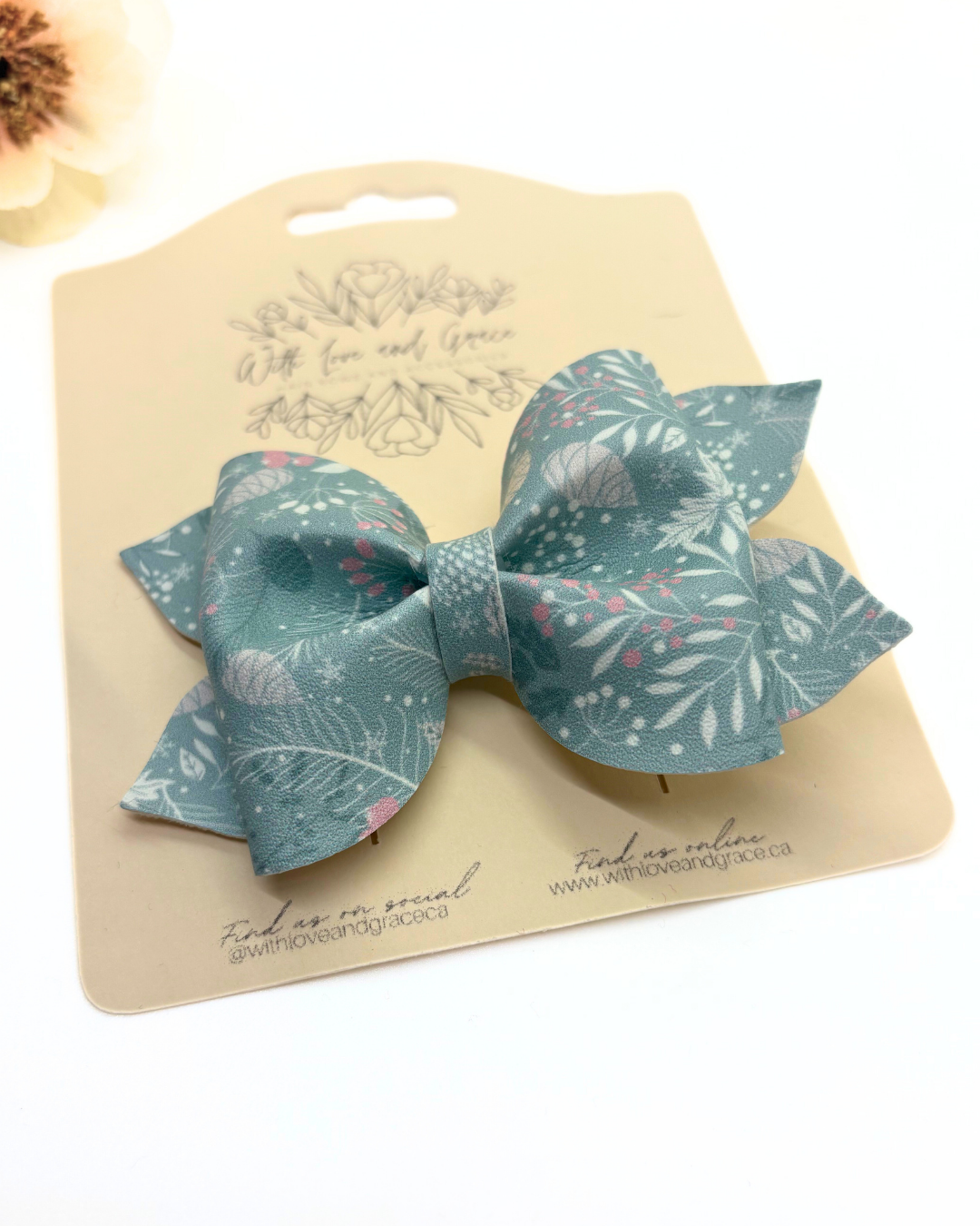 Christmas Floral Pinch Bow