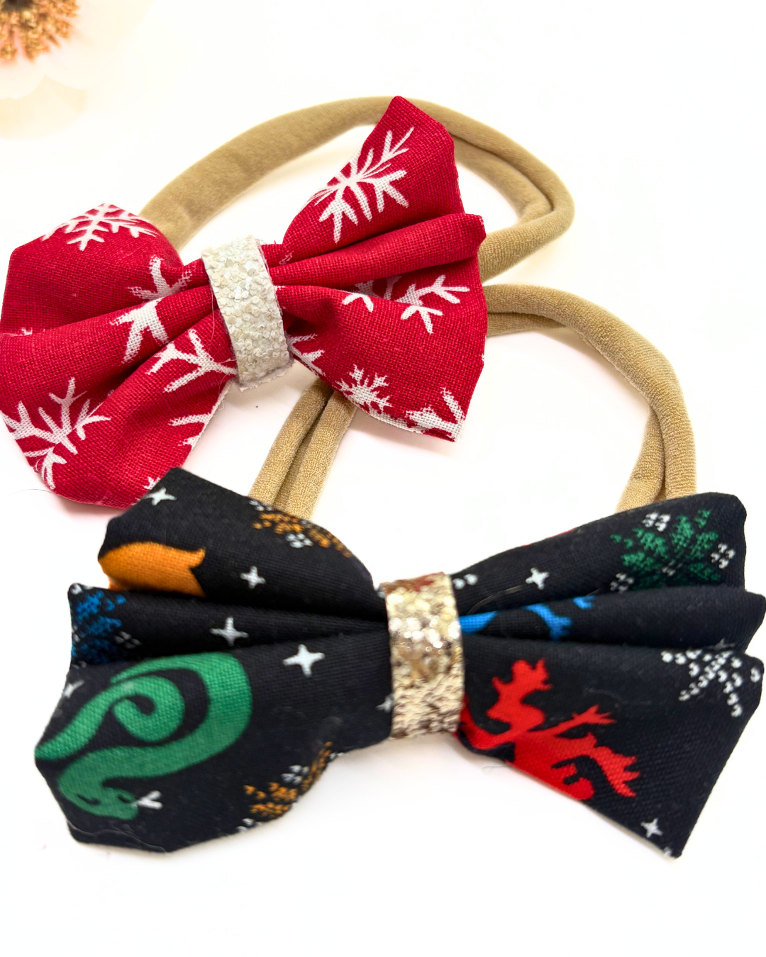 Starry Night Pinch Fabric Hairbow on Nylon Headband