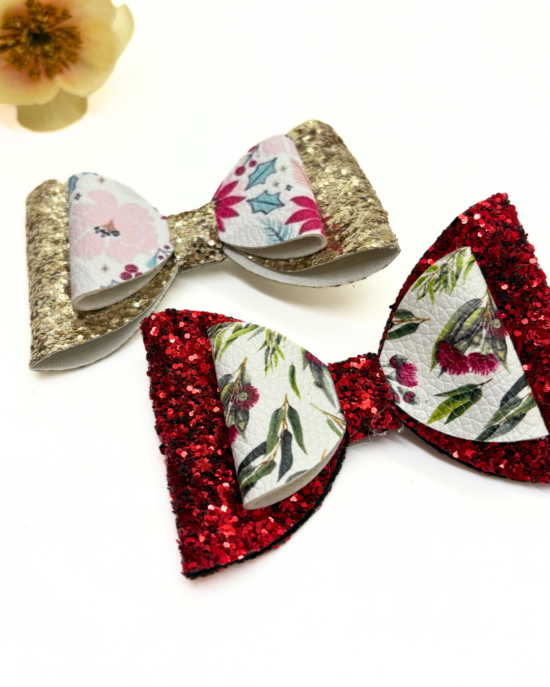 Christmas Floral Classic Bow