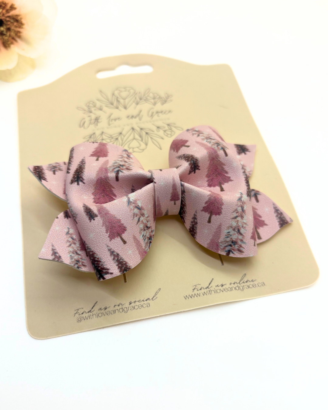 Christmas Floral Pinch Bow