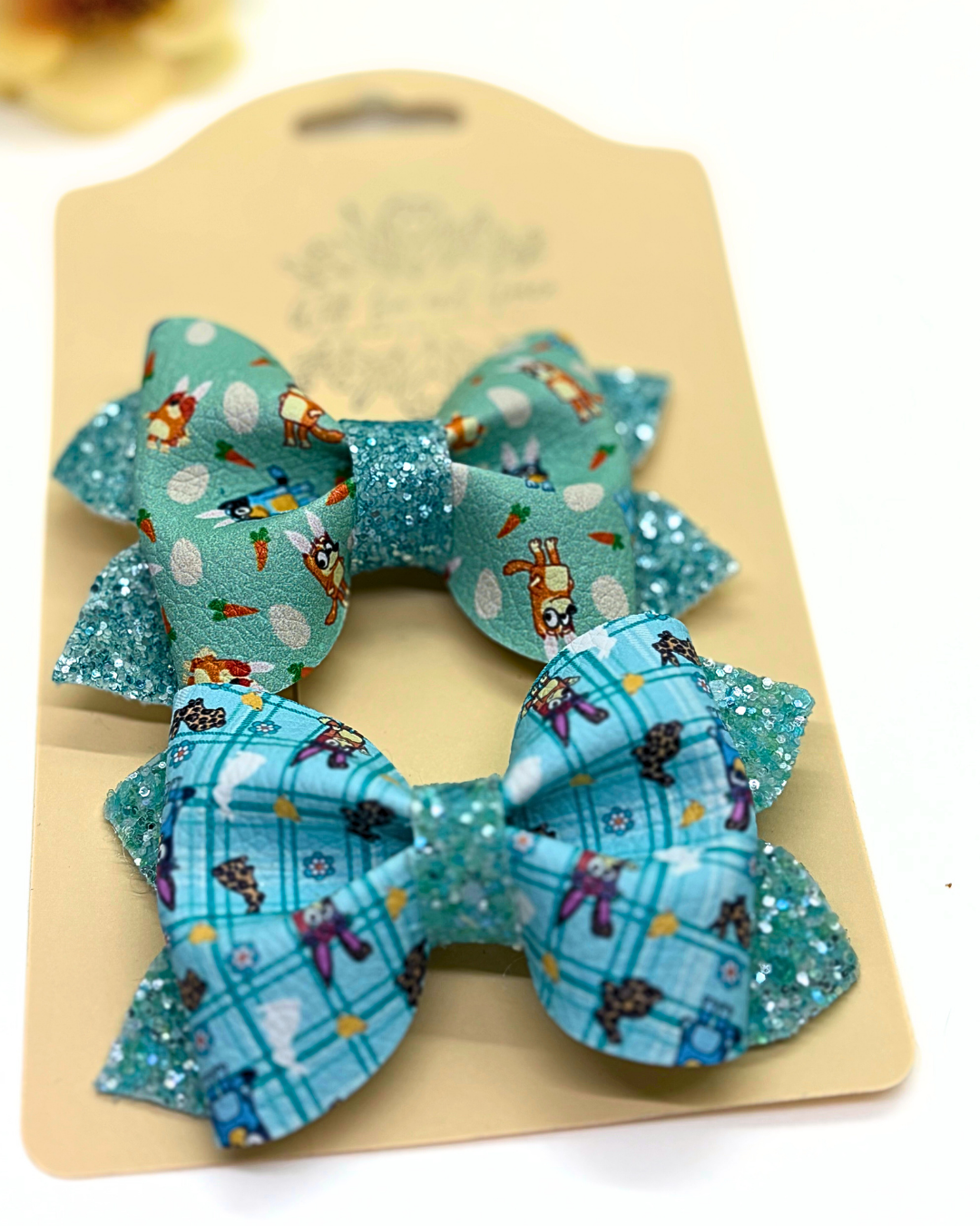 Blue Dog Easter Pinch Bow