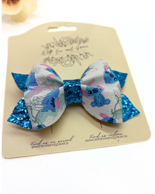 Blue Alien Pinch Bow