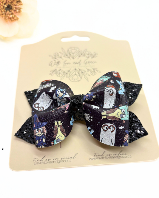 Blue Dog Dressed Up Pinch Bow