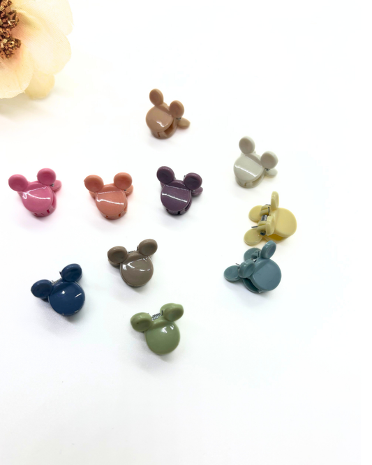 Nostalgic Mouse Ear Hair Clip - Neutral Random Colors